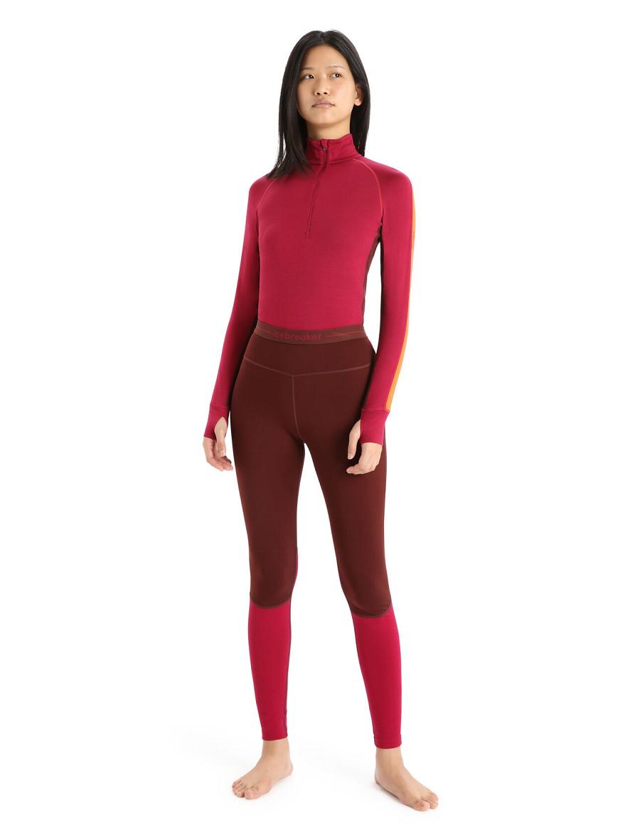 Espresso / Cherry Women's Icebreaker Merino 260 ZoneKnit™ Leggings | USA 1546RVDW